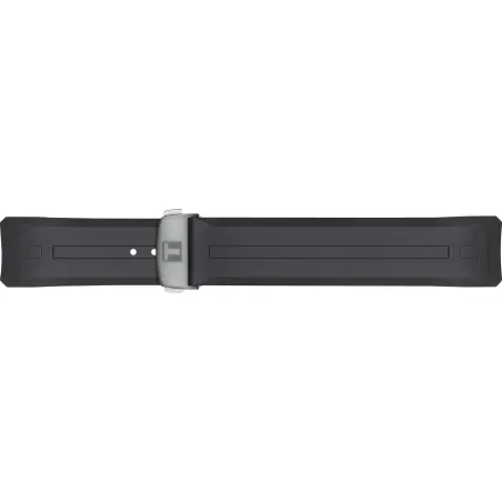 Bracelet caoutchouc noir boucle déployante titane pour Tissot Touch Connect solar T603046207