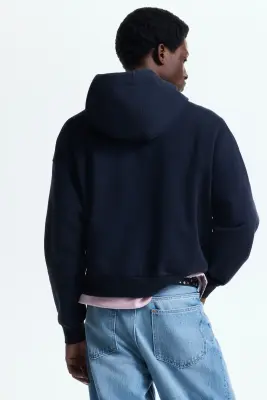 Veste à capuche zippée Oversized Fit - Bleu foncé — photo 3