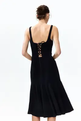 Robe midi avec jupe évasée - Noir — photo 3