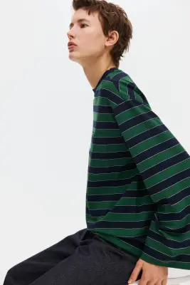 Top avec poche - Bleu marine/rayé — photo 4