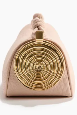 Sac à main avec détail en métal - Rose poudré — photo 3