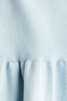 Top péplum en maille - Bleu clair — photo 4