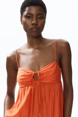 Robe à étages avec bretelles fines - Orange — photo 1
