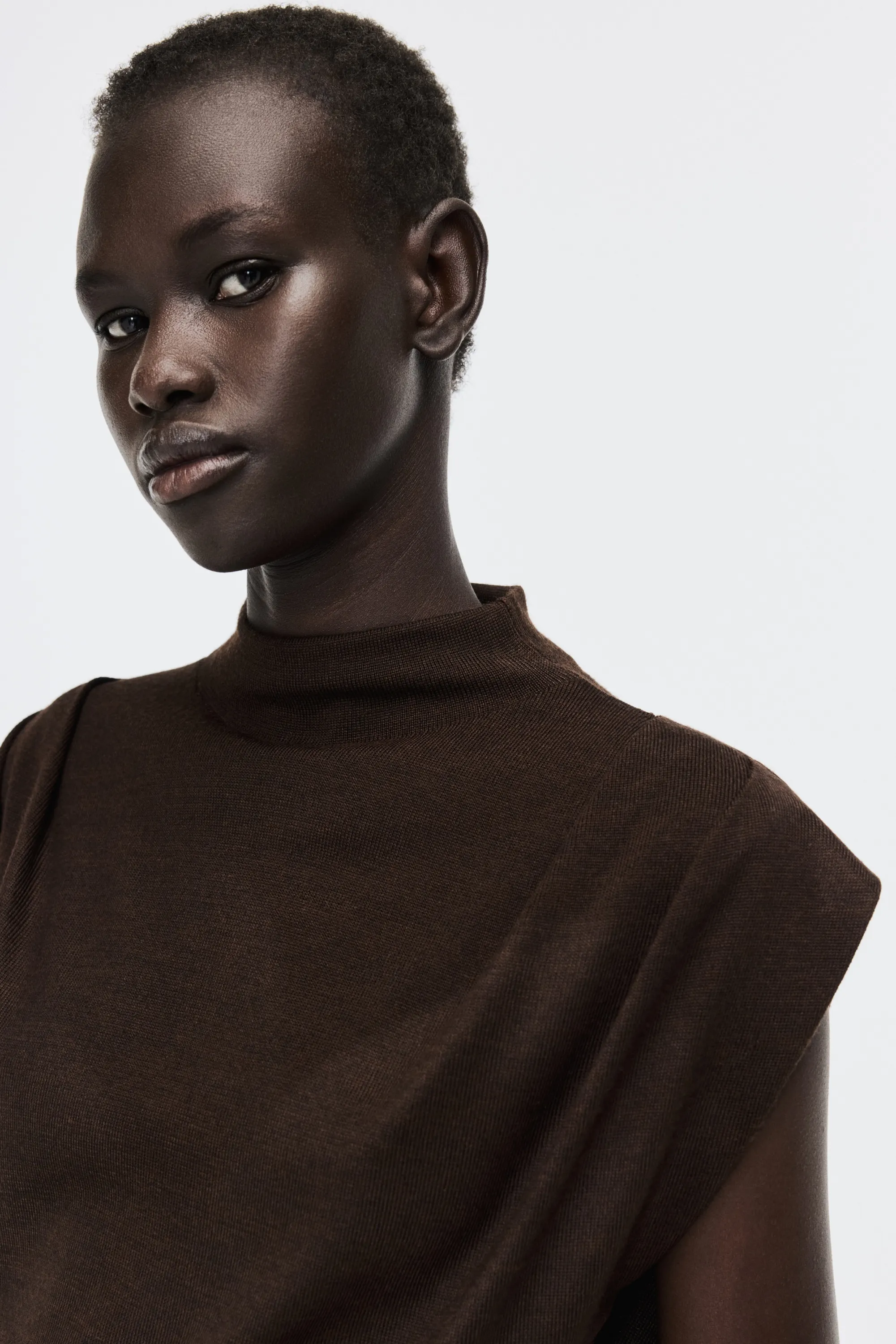 Top en maille fine - Marron