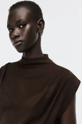 Top en maille fine - Marron — photo 1