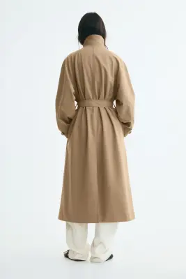 Trench-coat oversize en twill - Beige — photo 5