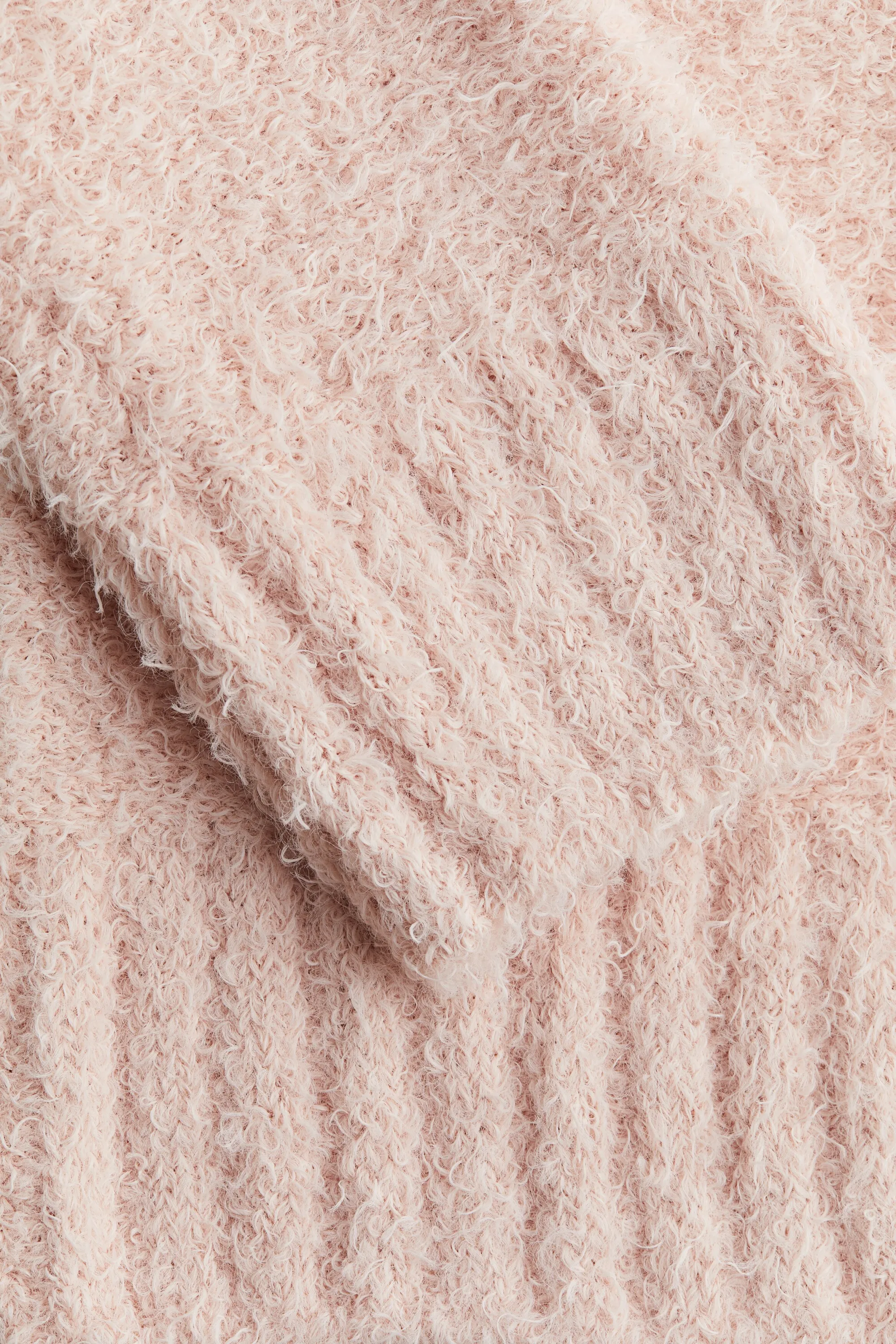 Pull en maille duveteuse - Rose ancien clair