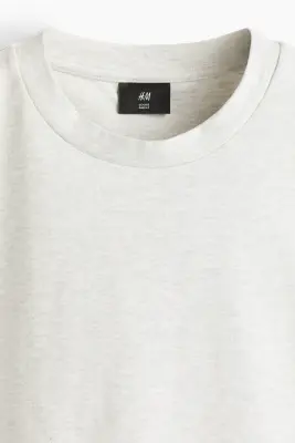 T-shirt Loose Fit en interlock - Gris clair chiné — photo 4