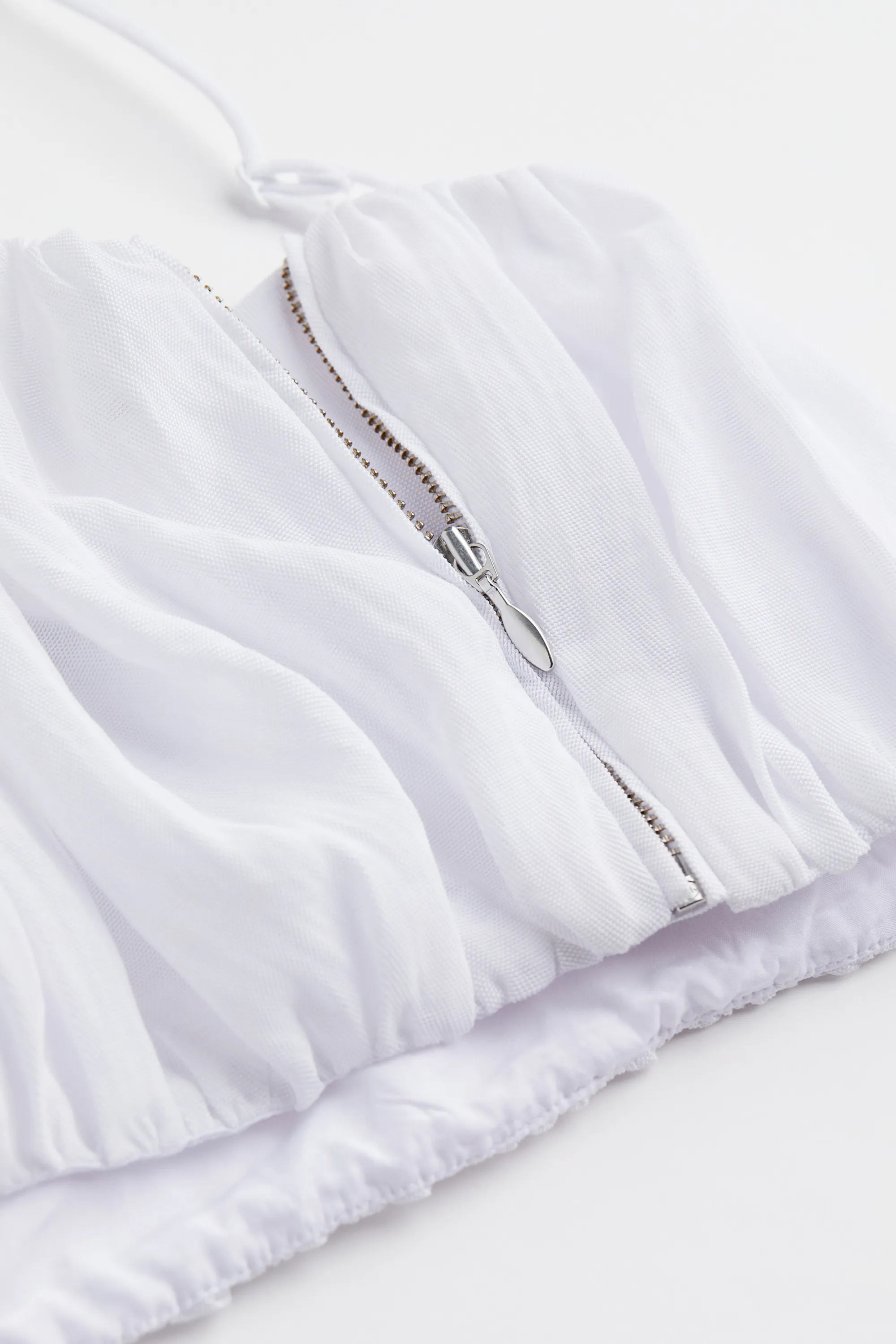 Crop top froncé - Blanc