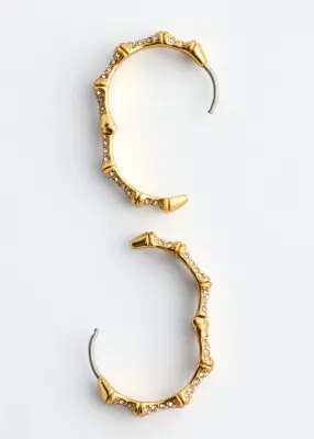 Créoles à strass - Doré — photo 2