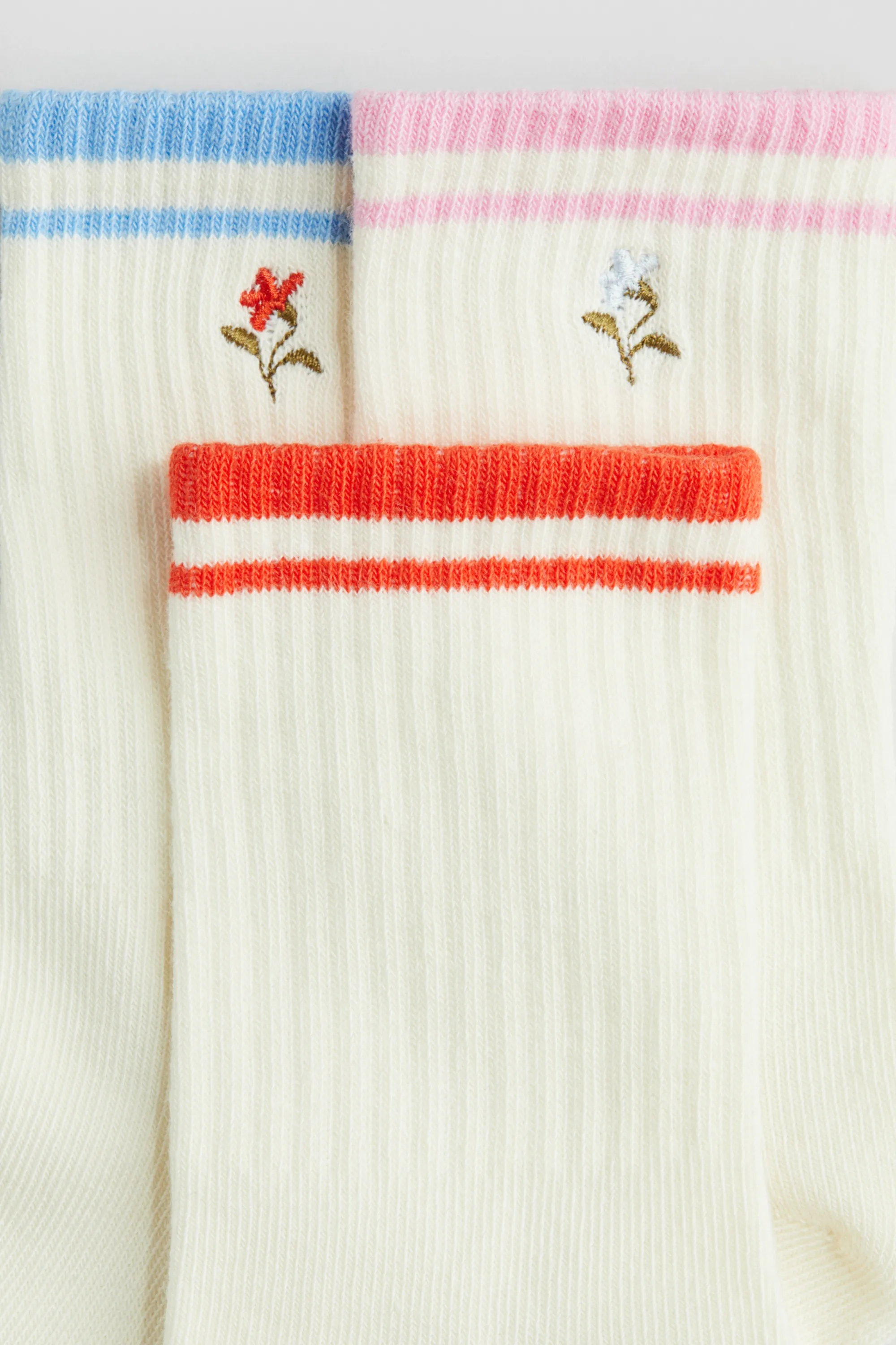 Lot de 5 paires de chaussettes - Crème/fleur