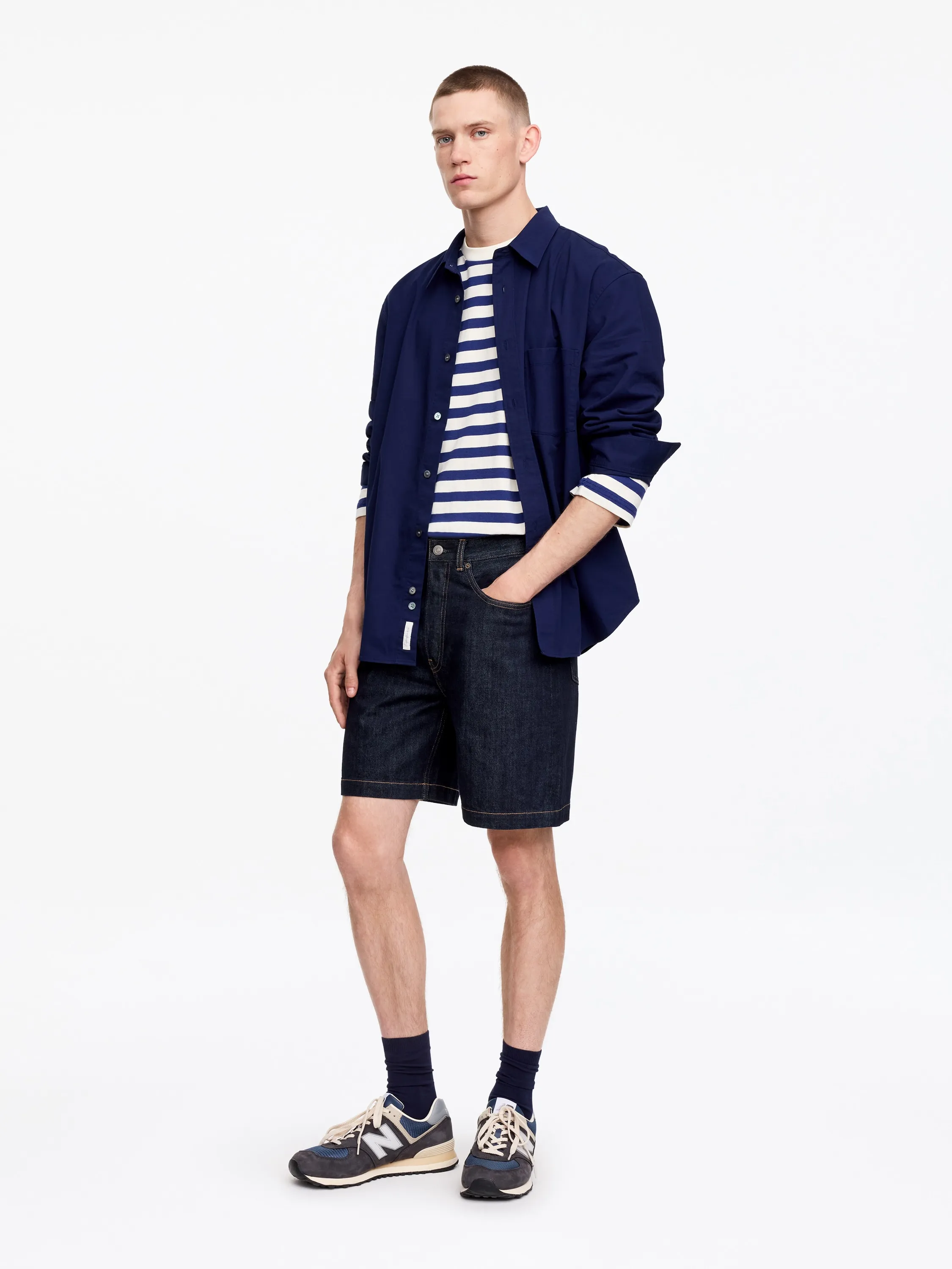 Short en jean décontracté - Bleu foncé