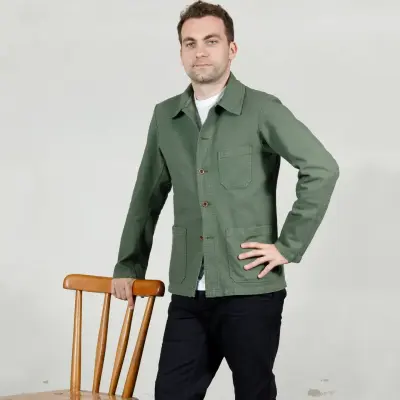 Veste de travail authentique coton bio 1G/5C - Vert Jade — photo 1
