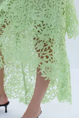 Robe dos nu en dentelle - Vert clair — photo 3