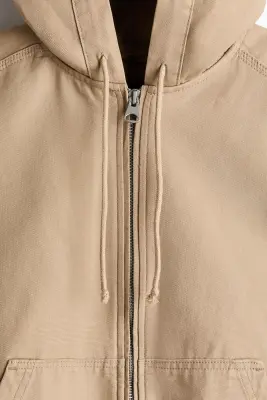 Veste workwear à capuche - Beige — photo 5