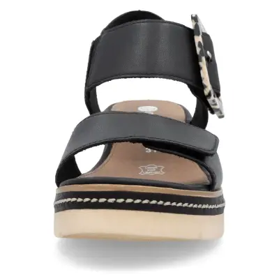 Sandales Remonte D2L53-00 Noires - Lacets Velcro Grande Pointure Femme — photo 3