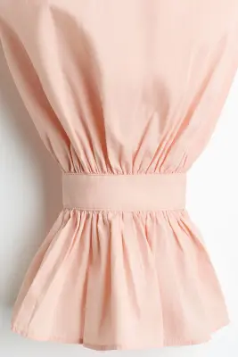 Blouse en popeline de coton - Rose poudré — photo 5