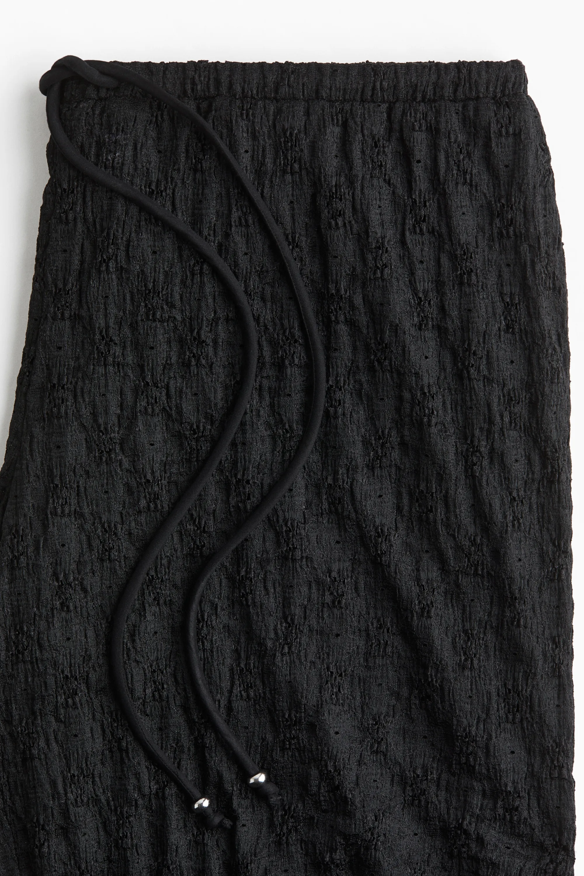 Pantalon façon dentelle avec cordon de serrage - Noir