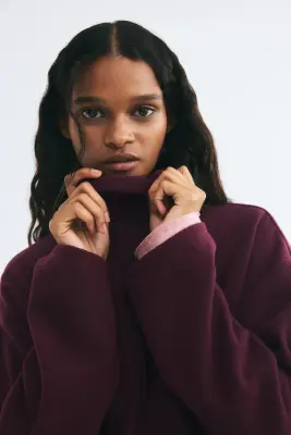 Pull loose avec col cheminée - Bordeaux — photo 1