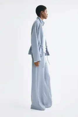 Pantalon en scuba avec plis - Bleu — photo 4