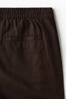 Short Regular Fit en lin mélangé - Marron foncé — photo 4