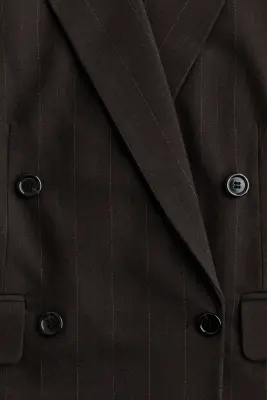 Blazer à fermeture croisée - Marron foncé/rayures tennis — photo 5