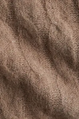 Pull en maille torsadée - Beige foncé — photo 4