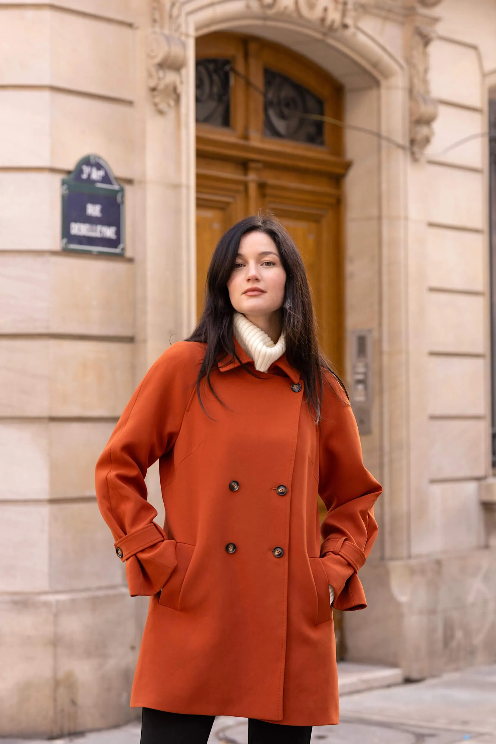 Francine Short Trench Coat - Rust