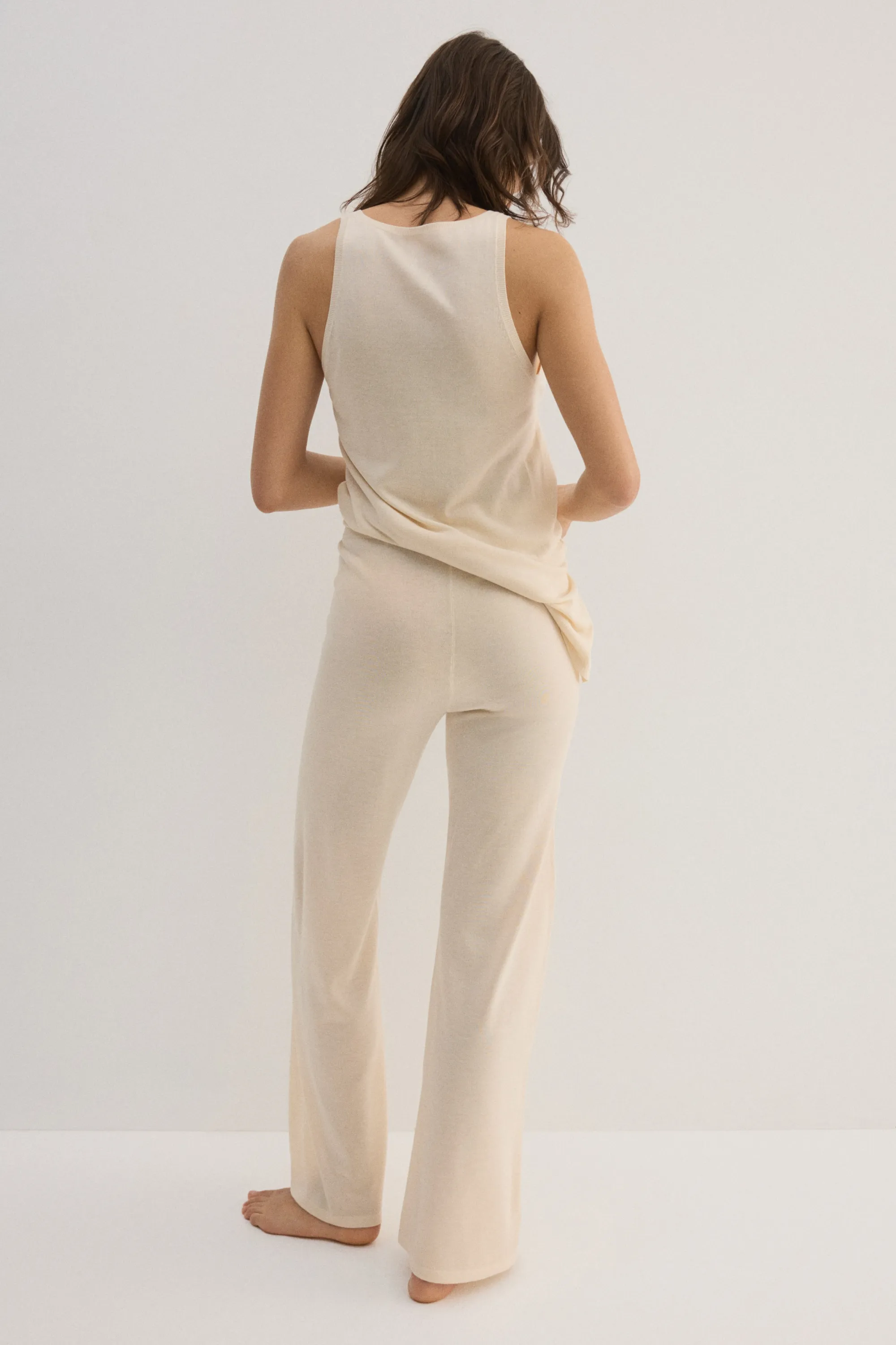 Pantalon en maille fine - Beige clair