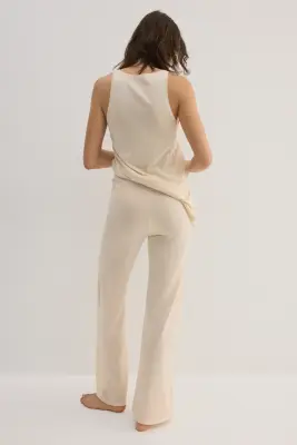 Pantalon en maille fine - Beige clair — photo 1