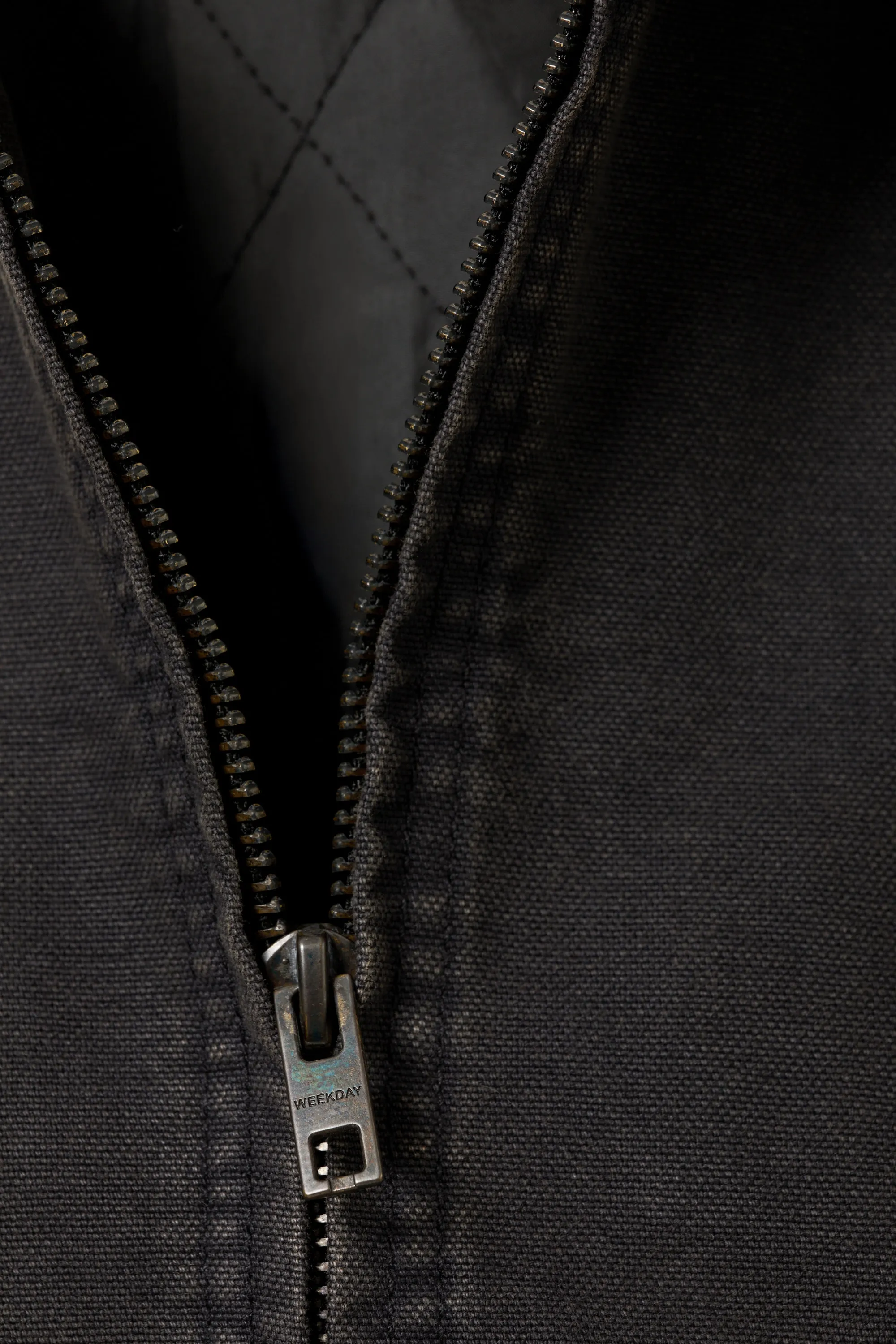 Veste zippée carrée décontractée - Noir