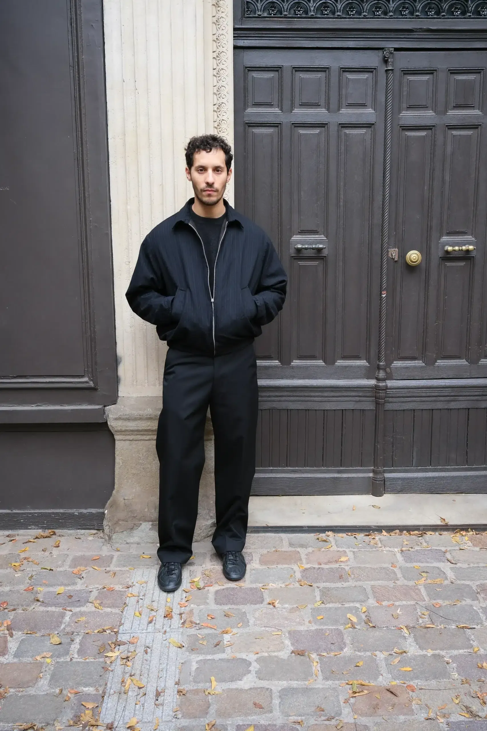 Kaptain Sunshine – Wool Stripe Zip Blouson KS26FJK21 – NAVY