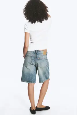 T-shirt ajusté à col en V plongeant - Blanc — photo 2