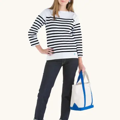 La marinière marine nationale Blanc / Noir femme — photo 1