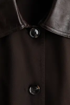 Manteau cape avec col - Marron foncé — photo 4