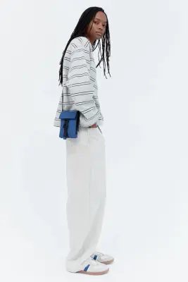Sweat oversize - Gris clair chiné/rayé — photo 2