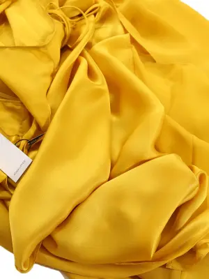 Robe longue fluide sans manche en soie jaune vif Prix boutique 2300€ Taille 36 — photo 5