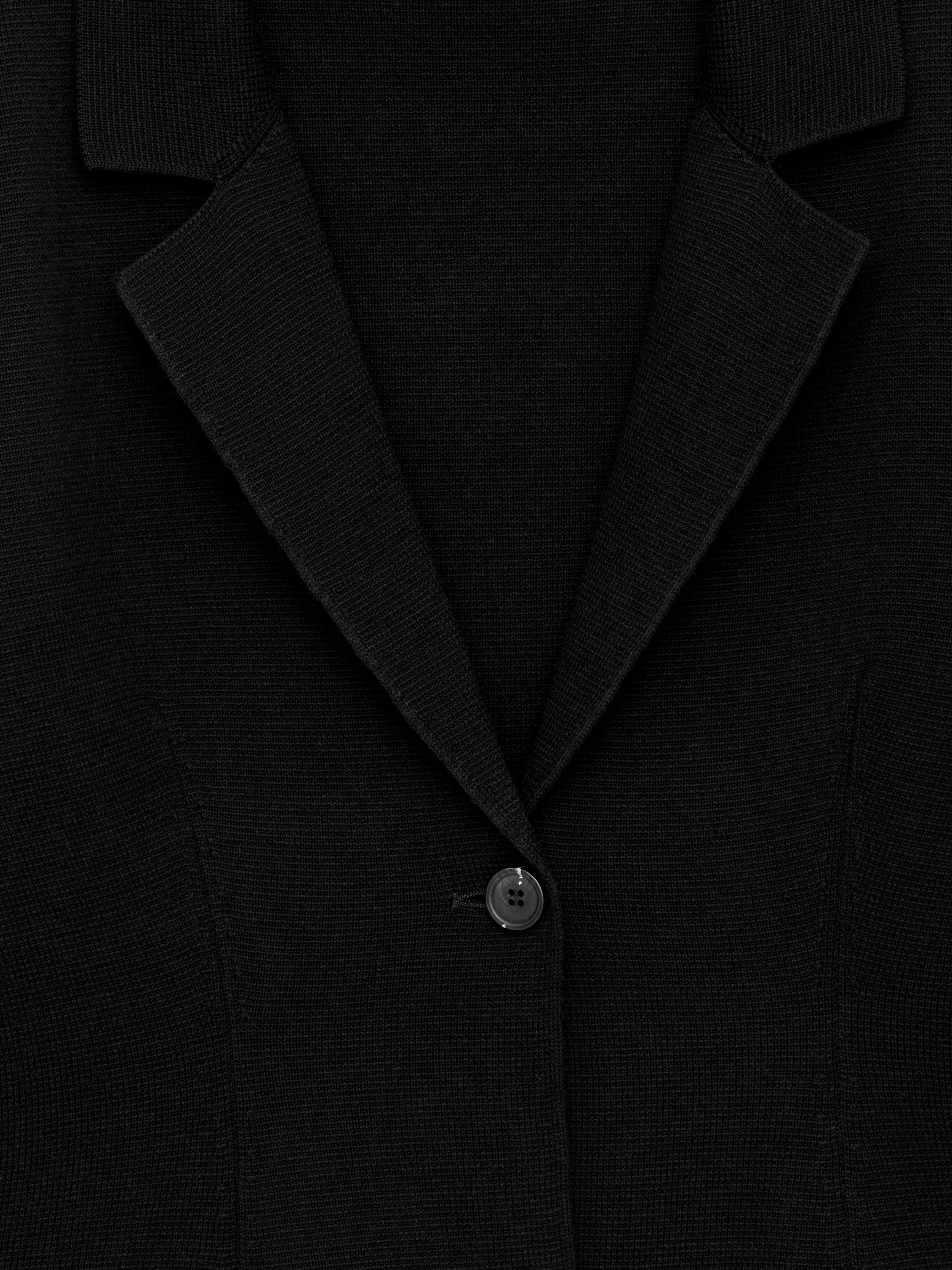 Veste en maille en laine et coton - Noir