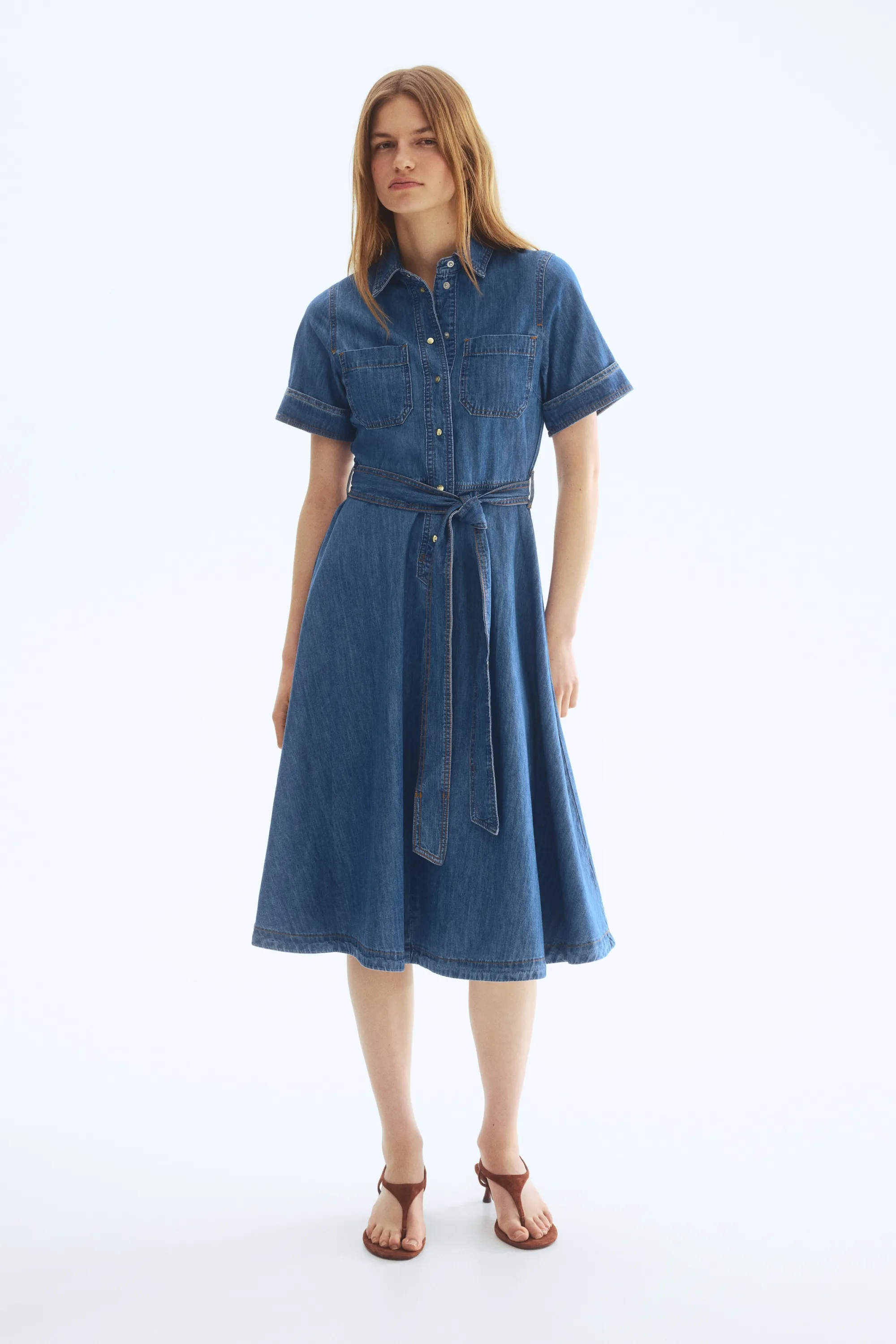 Robe chemise en denim - Bleu denim