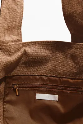 Tote bag avec détails noués - Taupe foncé — photo 3