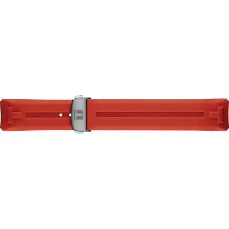 Bracelet silicone rouge boucle déployante titane pour Tissot Touch Connect solar T603046209