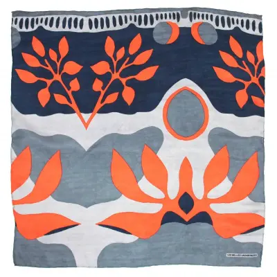 Foulard en soie mini aralia orange - les Belles Vagabondes — photo 1