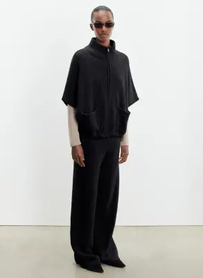 Poncho en alpaga, polyamide et élasthanne