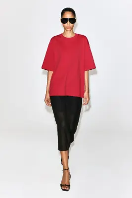 T-SHIRT OVERSIZE - ROUGE — photo 2