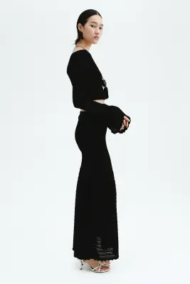 Top en maille texturée - Noir — photo 3
