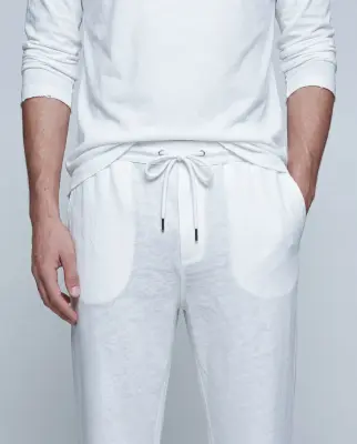 Pantalon Blanc en Coton / Lin — photo 2
