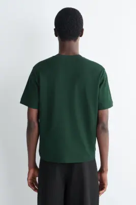 TOP HENLEY EN COTON PIQUÉ À BORDURES CONTRASTÉES - VERT FORÊT — photo 4
