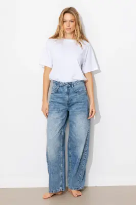 Jean balloon taille haute — photo 2