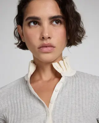 Top Capucine gris et écru — photo 1