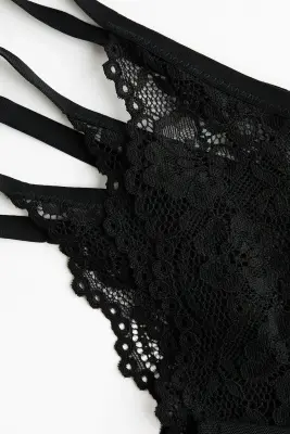 Lot de 3 strings Tanga en dentelle - Noir — photo 6